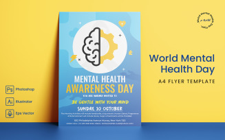 World Mental Health Day Flyer Print and Social Media Template
