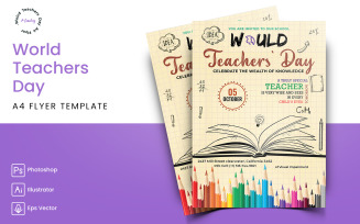 World Teachers Day Flyer Print and Social Media Template