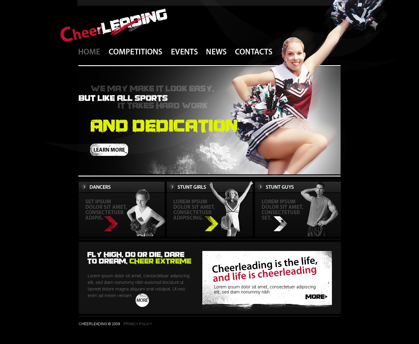 Cheerleading site Template 25576