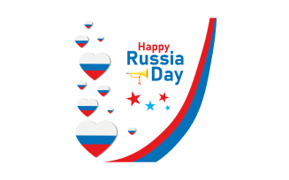 Happy Russia Day Template Vector