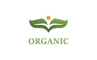 Green leaf organic Logo Vector Symbol V1