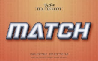 Match - Editable Text Effect, Blue Sport Text Style, Graphics Illustration