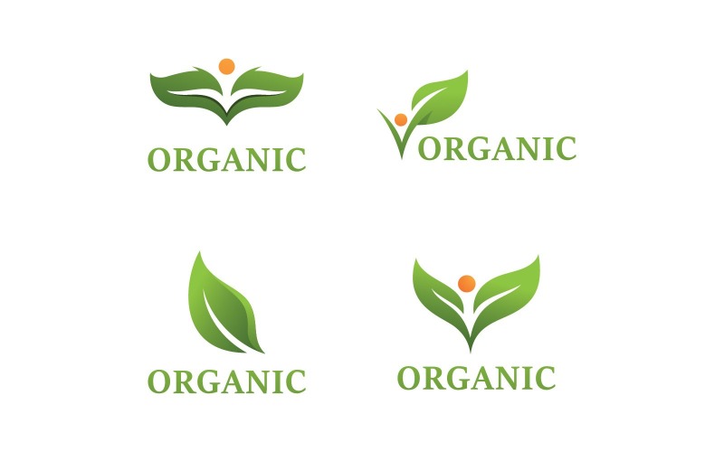 Green leaf organic Logo Vector Symbol V10 Logo Template