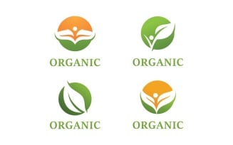 Green leaf organic Logo Vector Symbol V9