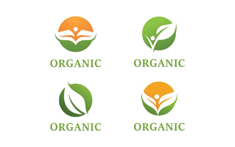 Green leaf organic Logo Vector Symbol V9 Logo Template