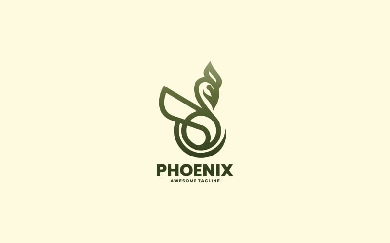 Phoenix Line Art Logo Style Logo Template
