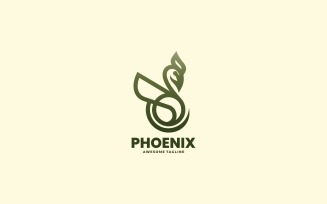 Phoenix Line Art Logo Style