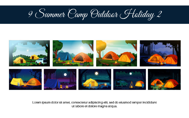 9 Summer Camp Outdoor Holiday 2 Illustration
