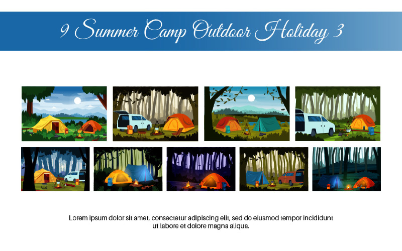 9 Summer Camp Outdoor Holiday 3 Illustration
