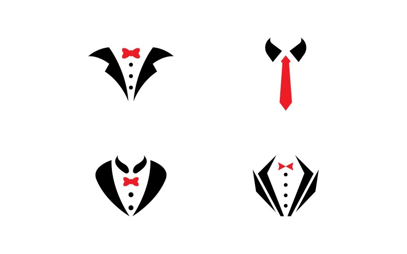 Tuxedo Dress Logo Vector Symbol V10 Logo Template