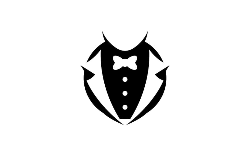 Tuxedo Dress Logo Vector Symbol V8 Logo Template