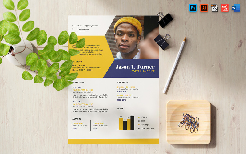 Web Analyst CV Resume A4 Print Template Resume Template