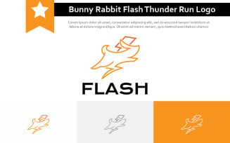 Bunny Rabbit Flash Bolt Thunder Run Electricity Energy Logo