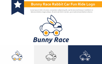 Bunny Race Rabbit Car Fun Ride Automotive Logo