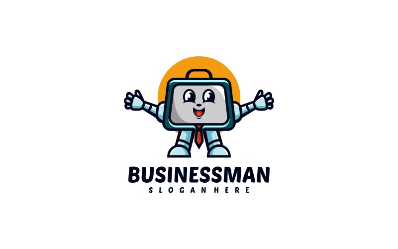 Businessman Simple Mascot Logo Logo Template