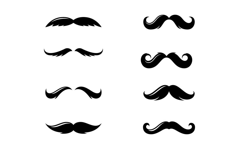 Moustache Logo Vector Symbol V10 Logo Template
