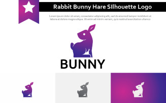 Rabbit Bunny Hare Simple Silhouette Animal Logo