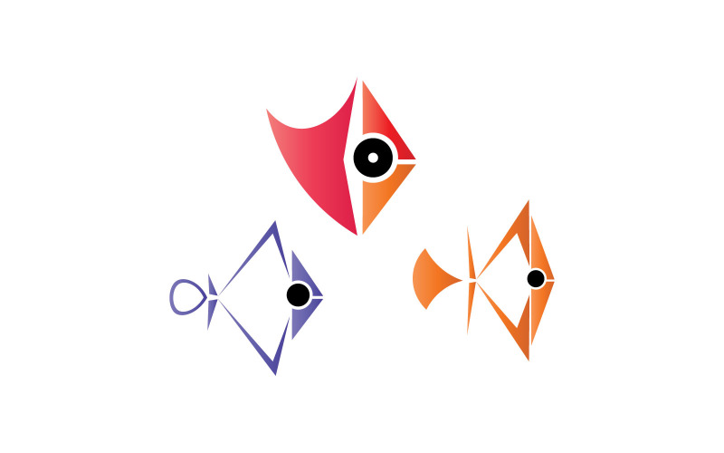 Three Colorful Fish Logos Template Logo Template