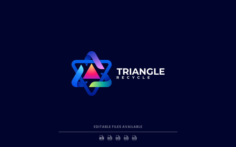 Triangle Recycle Gradient Colorful Logo Logo Template