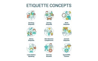 Etiquette Concept Icons Set