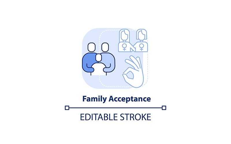 Family Acceptance Light Blue Concept Icon Icon Set