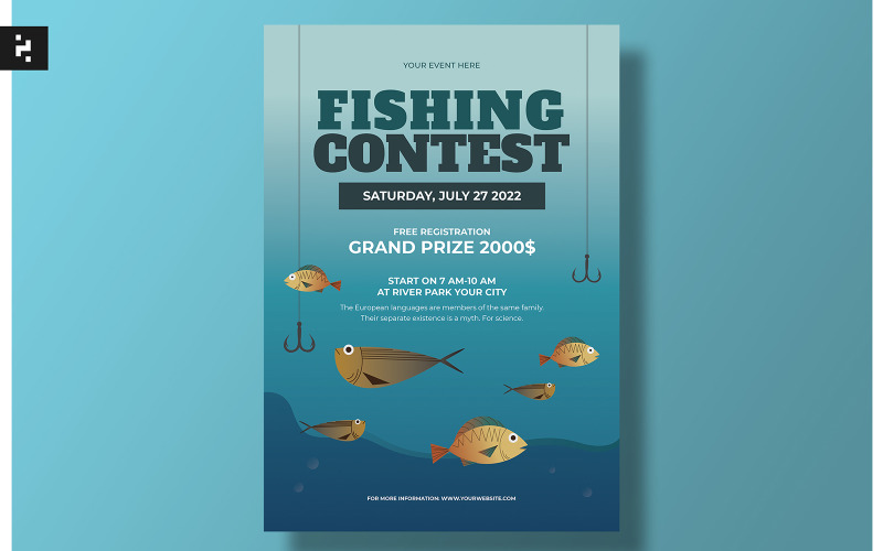 Fishing Contest Flyer Template Corporate Identity