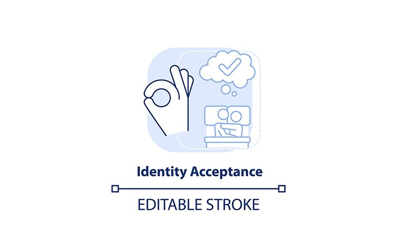 Identity Acceptance Light Blue Concept Icon Icon Set