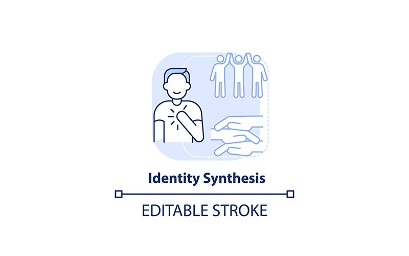 Identity Synthesis Light Blue Concept Icon Icon Set