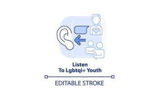 Listen To LGBTQI Youth Light Blue Concept Icon