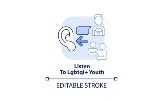 Listen To LGBTQI Youth Light Blue Concept Icon