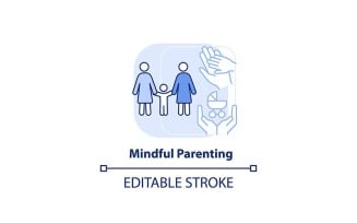 Mindful Parenting Light Blue Concept Icon