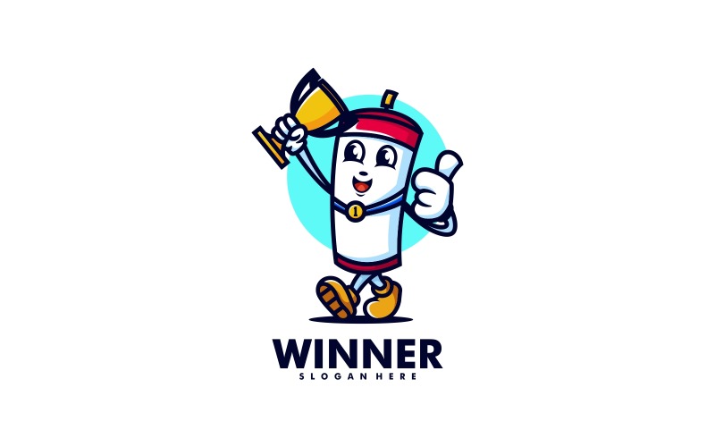 Winner Mascot Cartoon Logo Logo Template