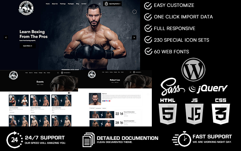 Kit Graphique #255621 Bodybuilding Boxe Web Design - Logo template Preview