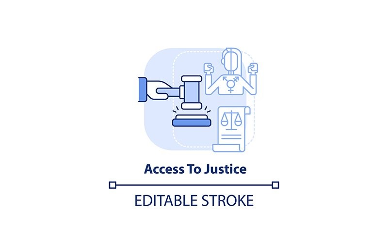 Access To Justice Light Blue Concept Icon Icon Set