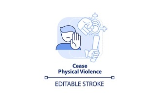 Cease Physical Violence Light Blue Concept Icon