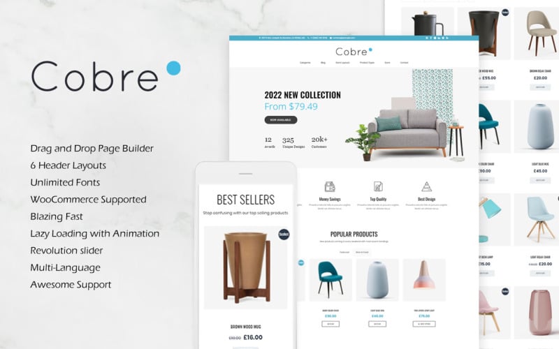 Cobre - Home Decor & Furniture Woocommerce Theme WooCommerce Theme
