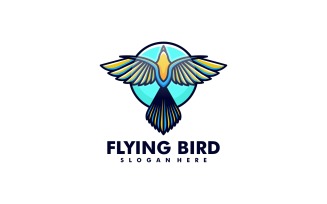 Flying Bird Simple Mascot Logo Design
