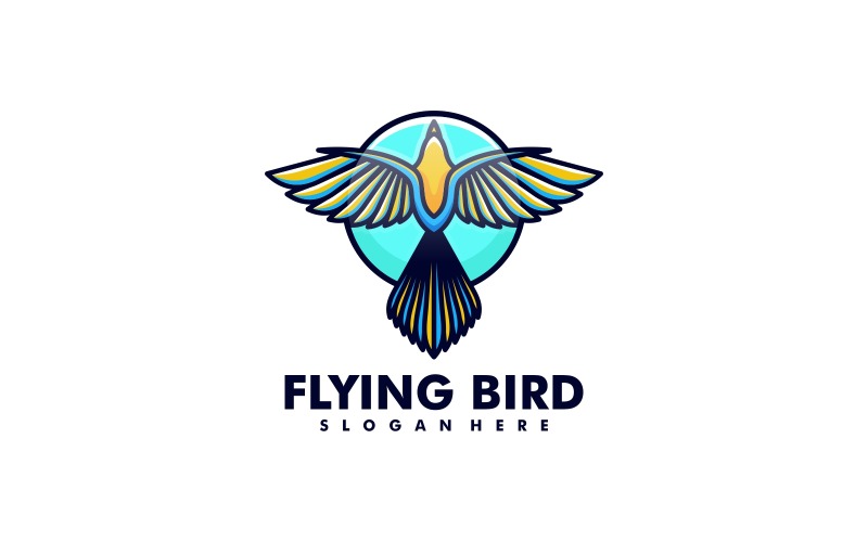 Flying Bird Simple Mascot Logo Design Logo Template