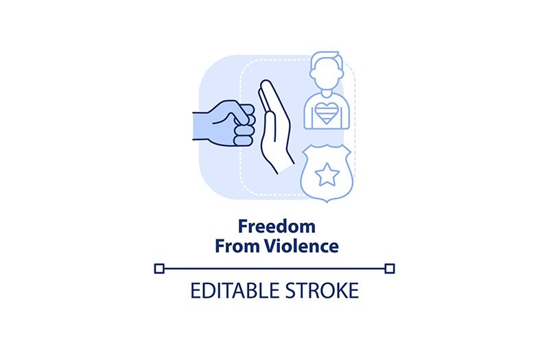 Freedom From Violence Light Blue Concept Icon Icon Set