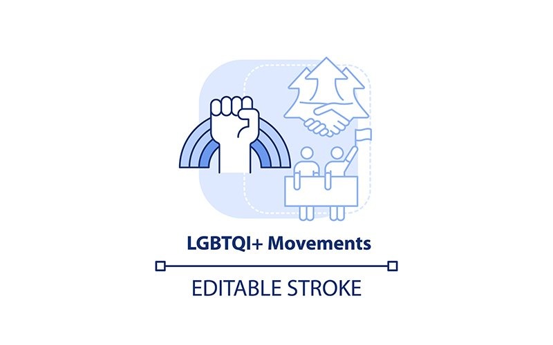 Lgbtqi Movements Light Blue Concept Icon Icon Set