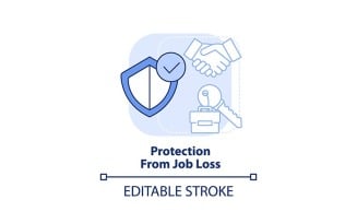 Protection From Job Loss Light Blue Concept Icon