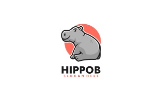 Hippo Simple Mascot Logo Style