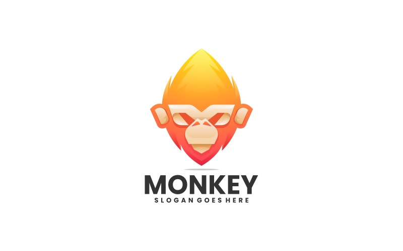 Monkey Head Gradient Logo Design Logo Template