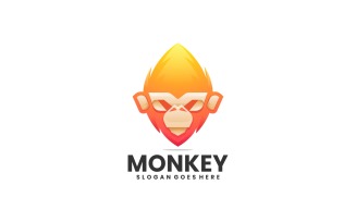Monkey Head Gradient Logo Design