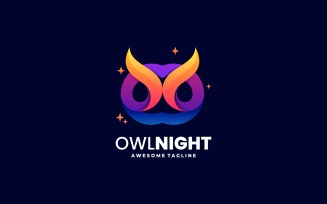 Owl Night Gradient Colorful Logo Design