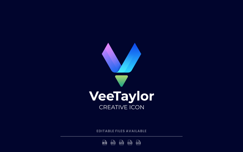 Letter V Gradient Color Logo Style Logo Template