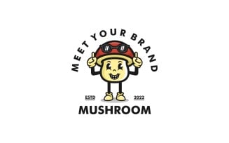 Mushroom Mascot Logo Template