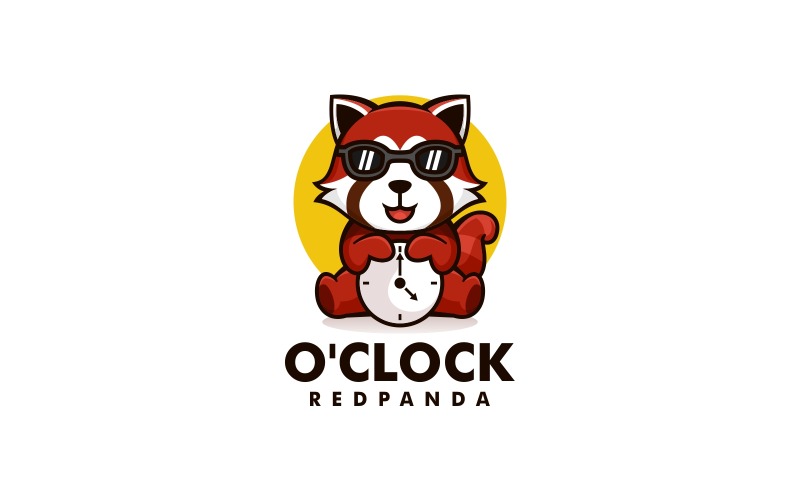 Red Panda Mascot Cartoon Logo Logo Template