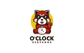 Red Panda Mascot Cartoon Logo