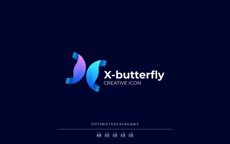 X Butterfly Gradient Logo Logo Template